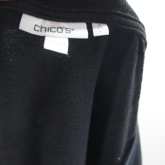 Chicos zenergy black sweatshirt dress size 2 - Picture 2 of 4